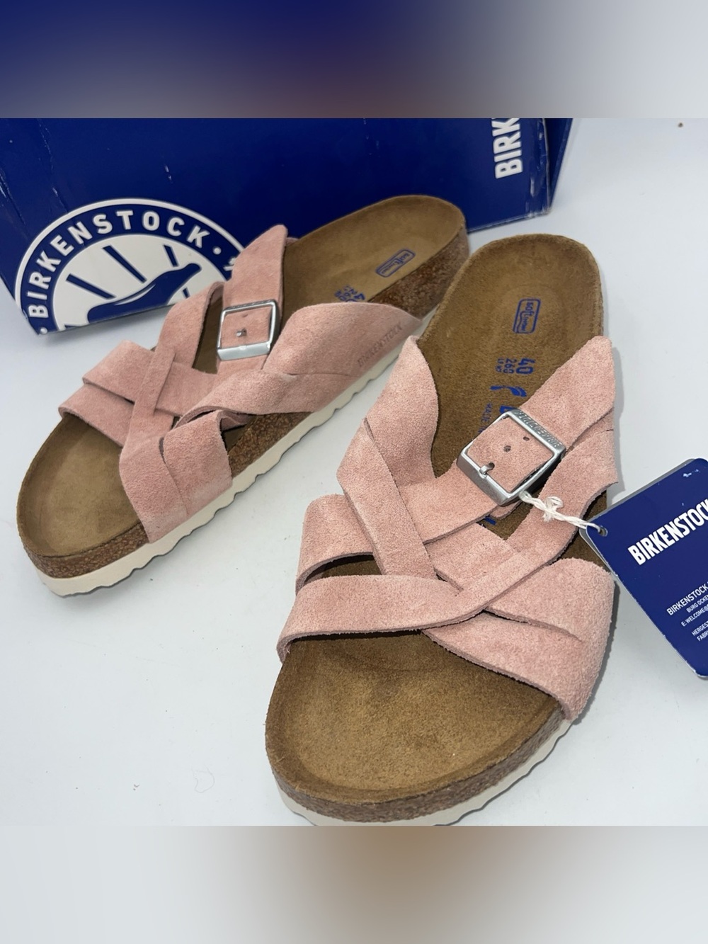 Birkenstock Lugano Suede Pink Clay Sandals EU40 Women US 9-9.5 Narrow/Reg NEW - Picture 7 of 13